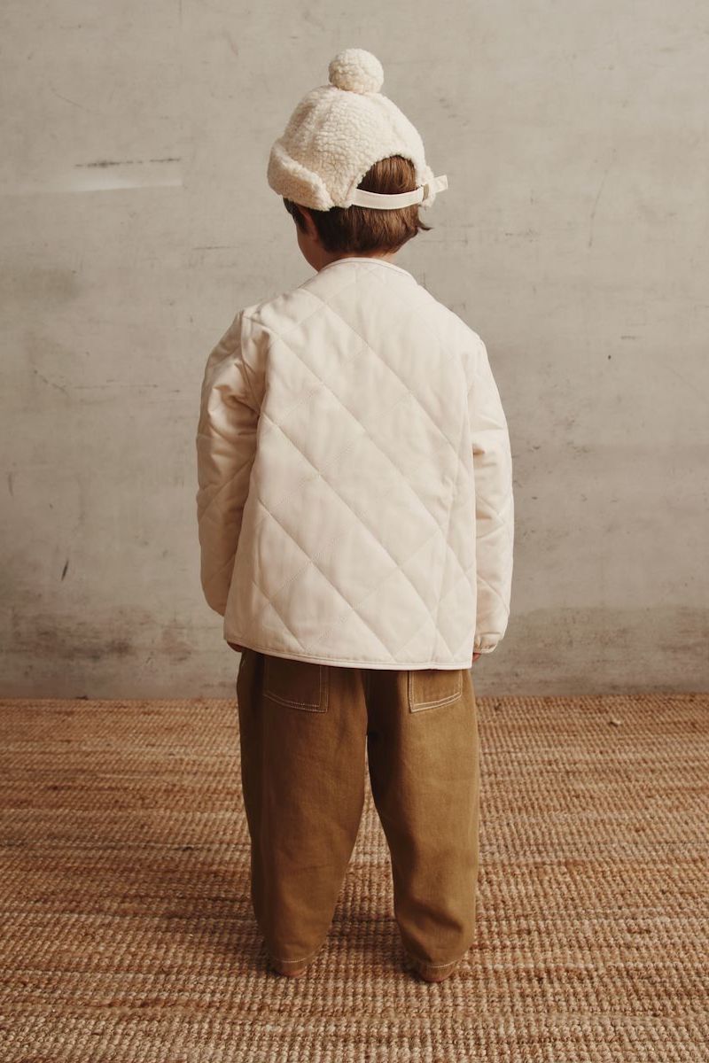 Cream Kids Cotton Jacket