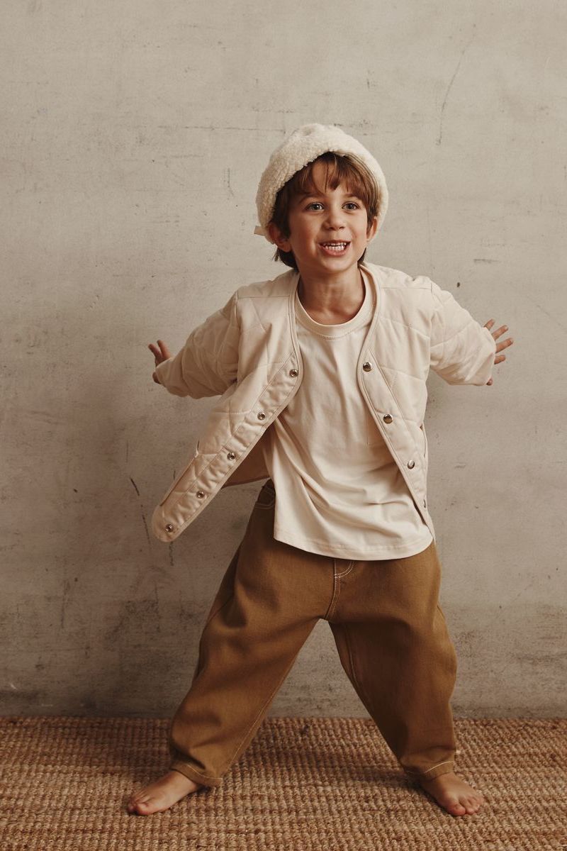 Cream Kids Cotton Jacket