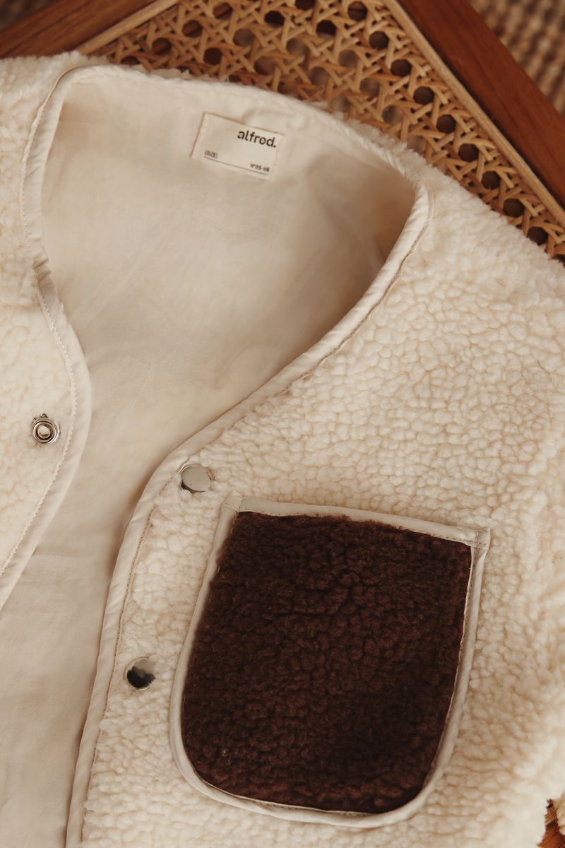 Cream Shearling Kids Jacket