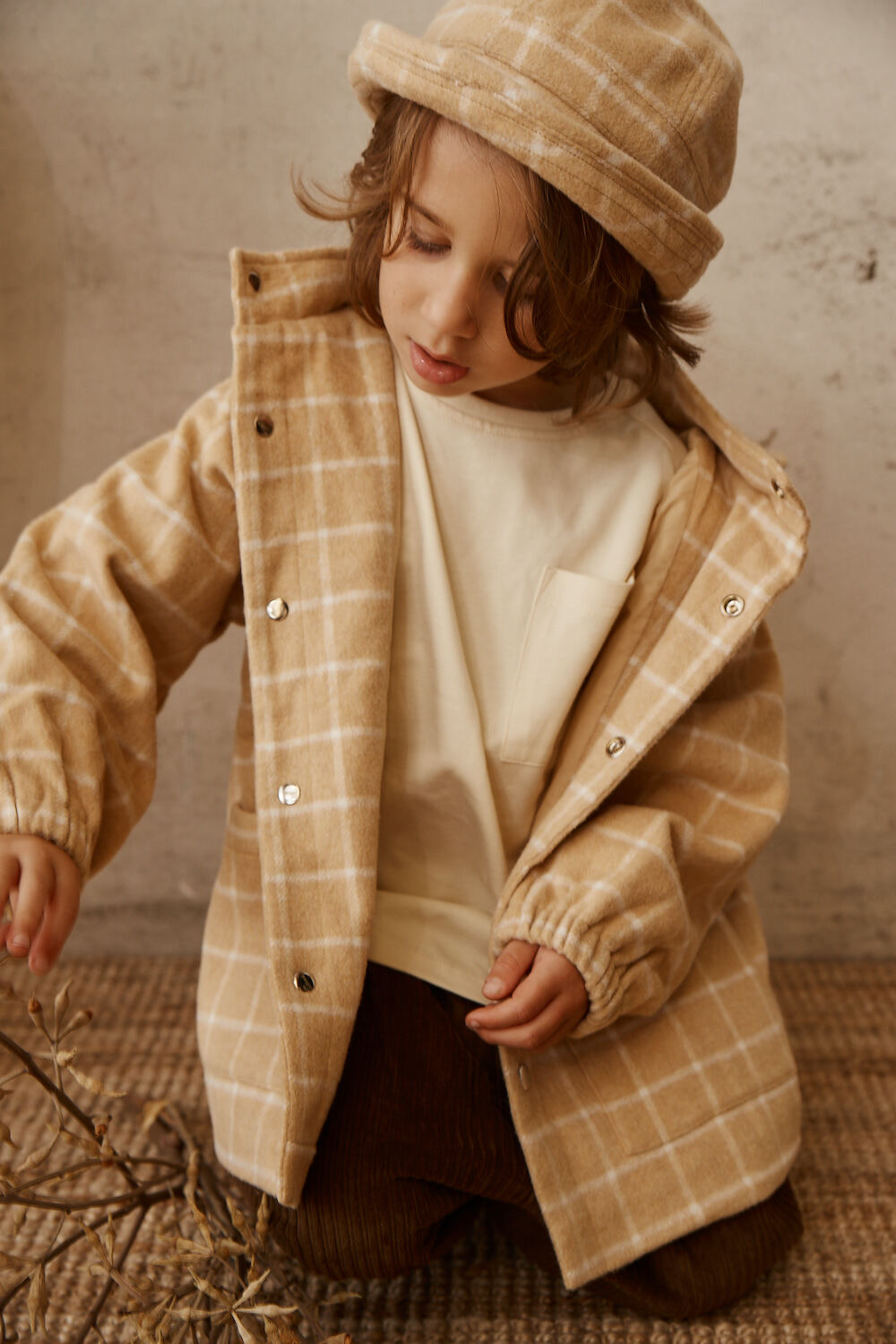 Joan Check Jacket I Beige
