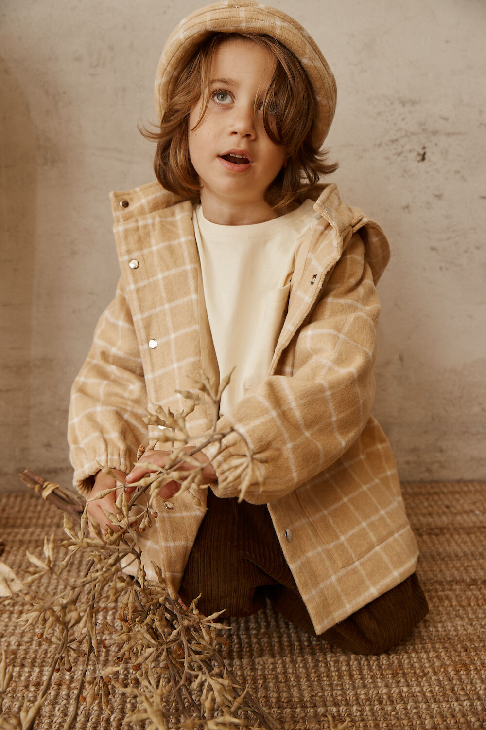 Joan Check Jacket I Beige