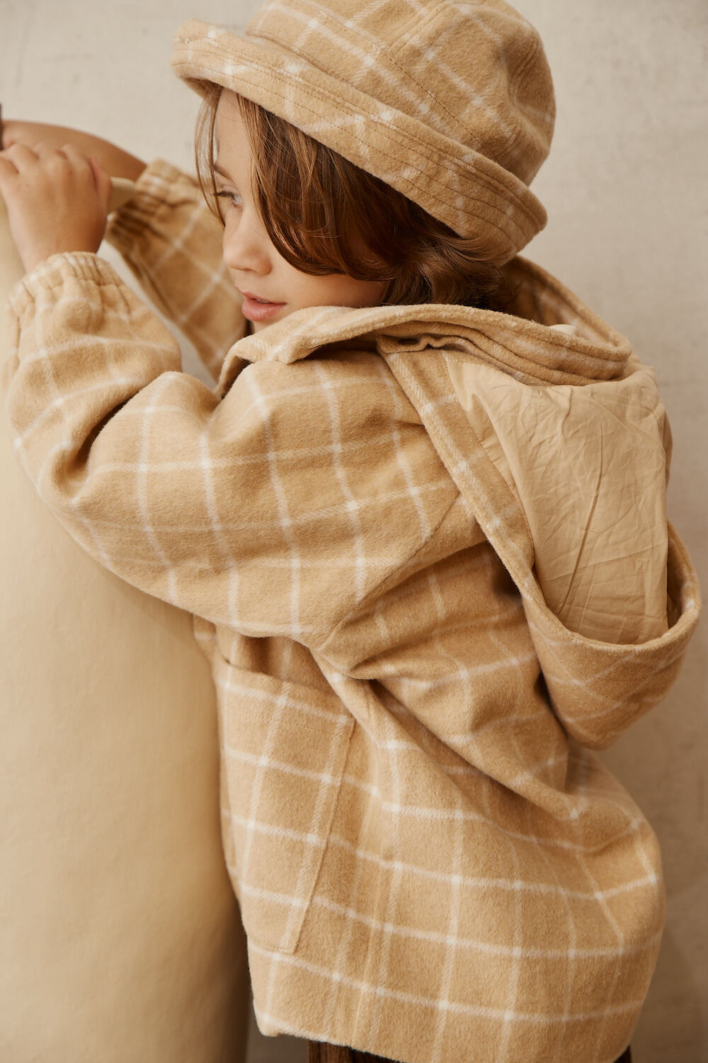 Joan Check Jacket I Beige
