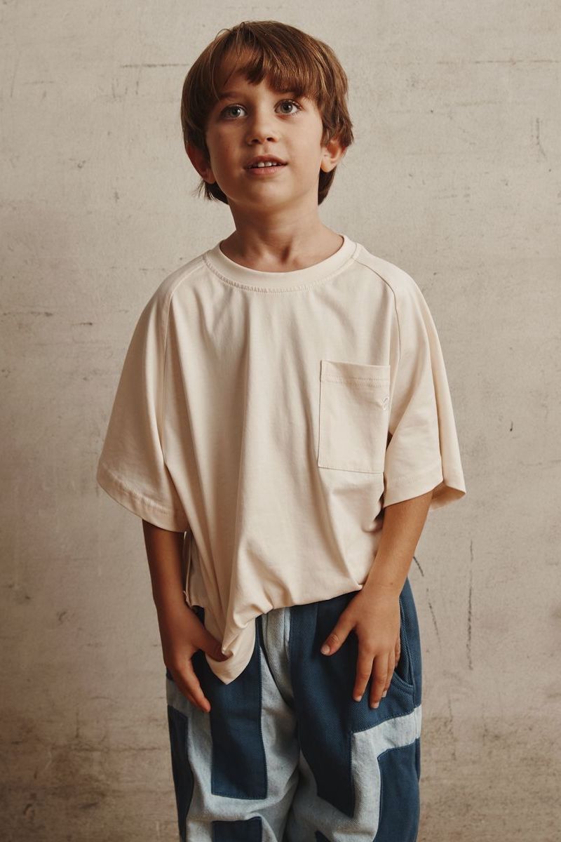 Short Sleeve Cream Kids Tee