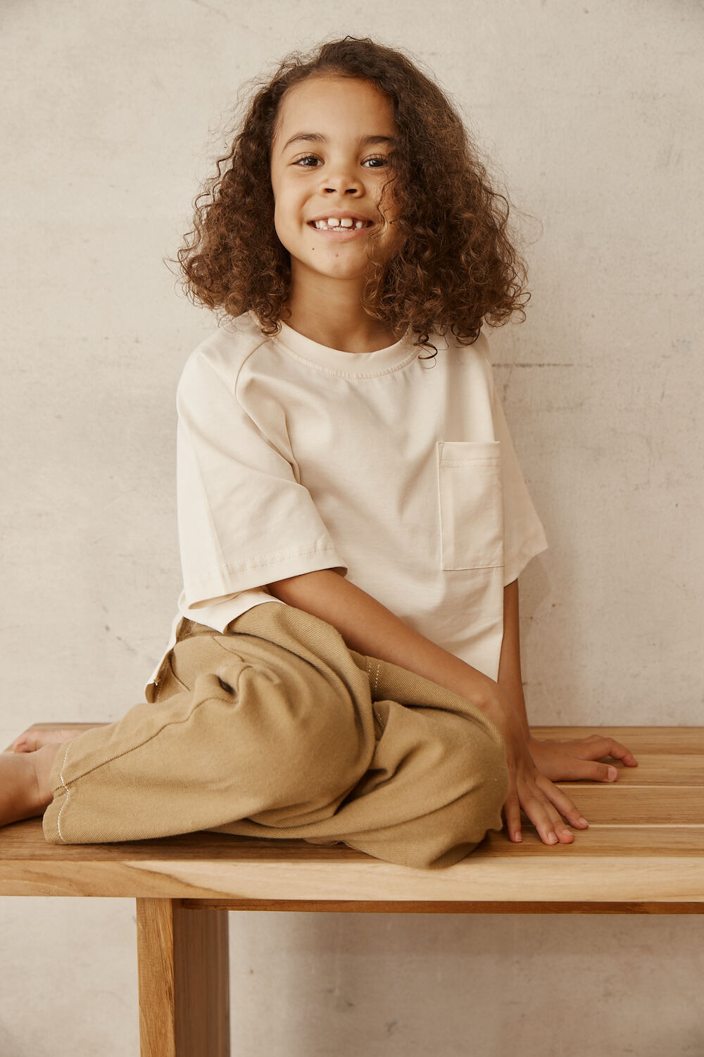 Short Sleeve Cream Kids Tee