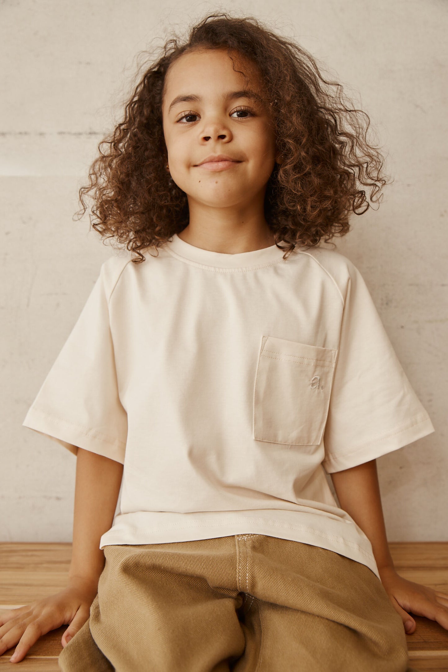 Short Sleeve Cream Kids Tee