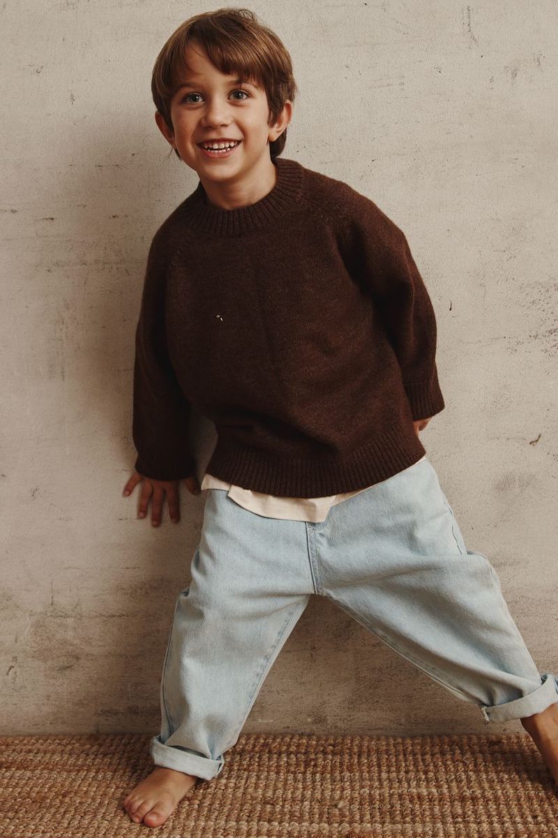 Brown Jumper Chocolate Knit Wool | Alfred