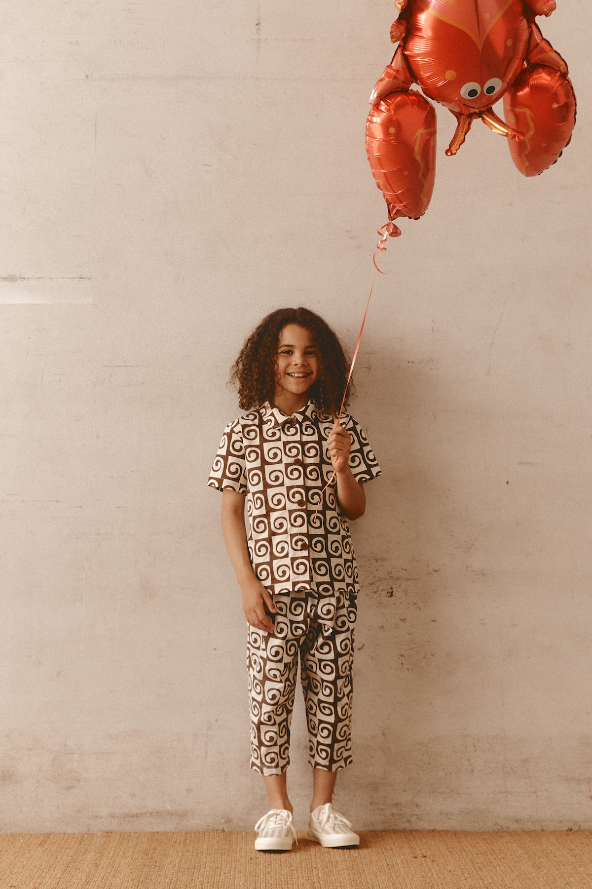 Brown Swirl Pattern Kids Pants