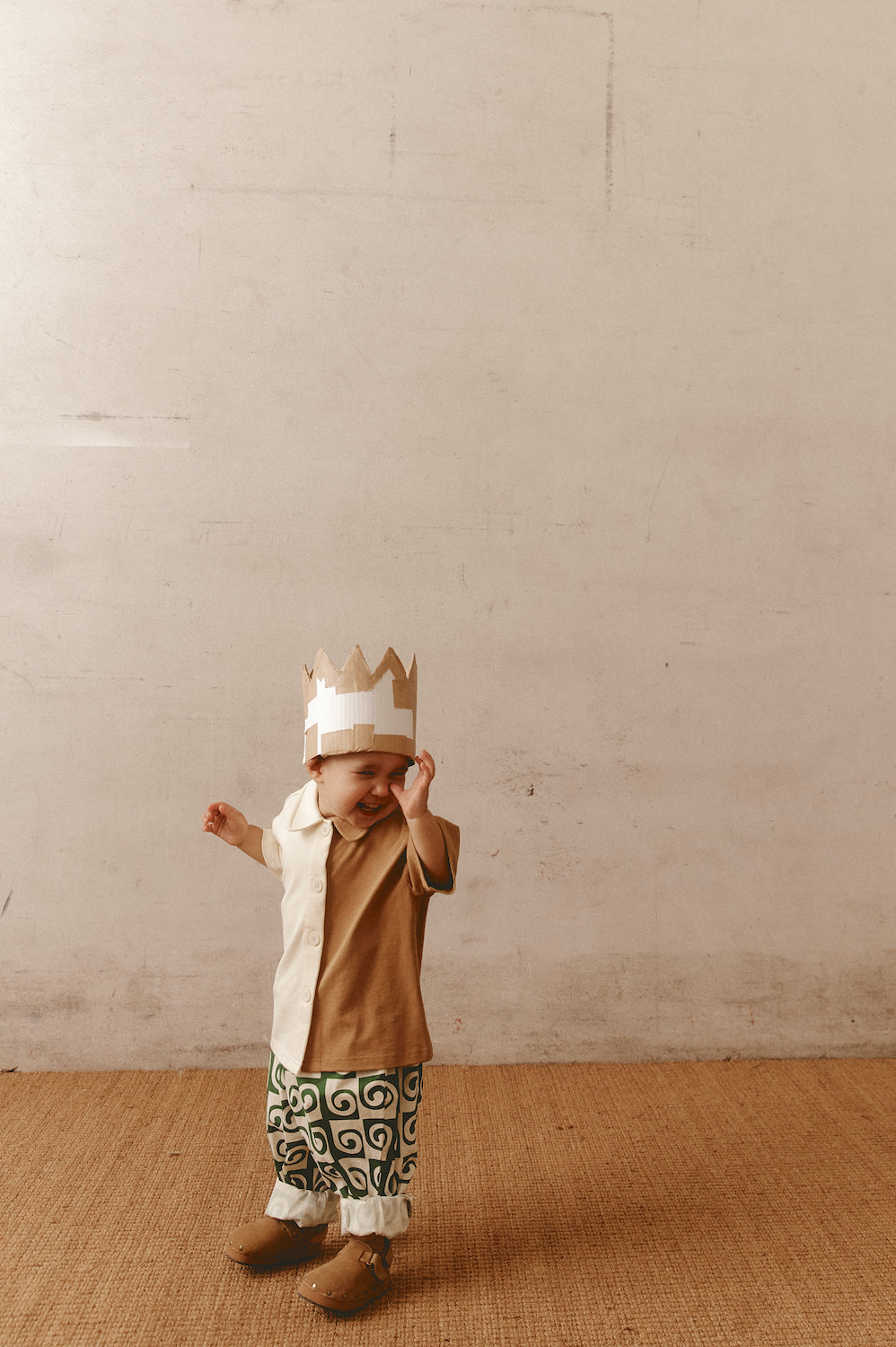 Green Patterned Kids Cotton Pants