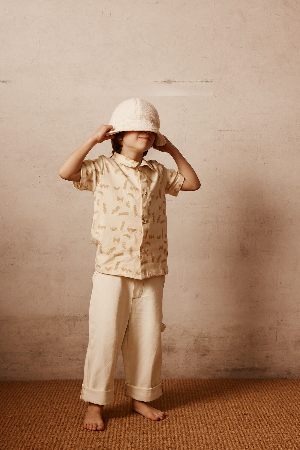 Kids Unisex Wide Leg Pant in Off White | Alfred Co.