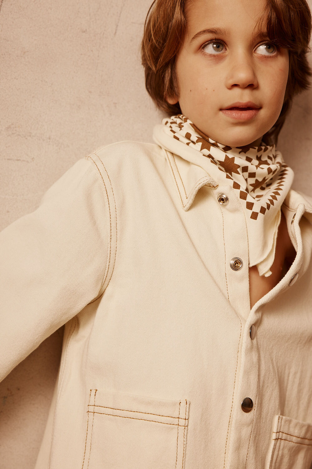 Kids Bandana in Cream Off White | Boys Designer Bandana